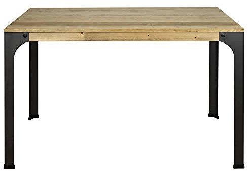 DS Dropshipping - Mesa Salon Comedor Industrial Bristol 168 x 88 cm, Estilo Industrial Vintage, con Tablero de Pino Macizo de Primera Calidad con tintes Naturales y Acero Lacado al Horno