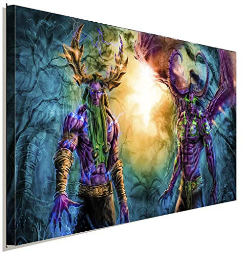 AK ART World of Warcraft The Brothers Wow Leinwandbild Kunstdruck Wandbild XXL (60 x 40 cm)