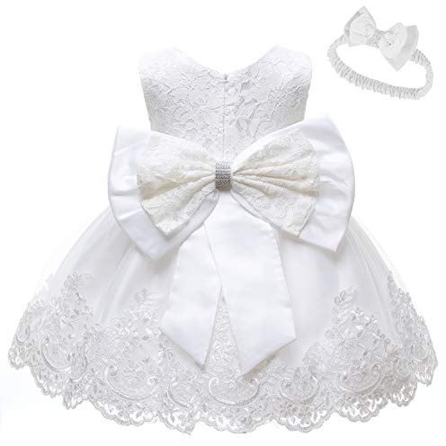 LZH Ragazza Gonna a Fiori in Pizzo 3D Senza Maniche Vestito da Principessa delle Feste