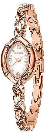SURVAN WatchDesigner Damenuhr Armband Zifferblatt Damenmode Kleid Quarz Armbanduhr Ellipse Mini Damenuhr Wasserdicht muttertagsgeschenke für Mama Mama Geschenk