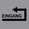 GreenIT Aufkleber schwarz Pfeil 25cm + Eingang Schriftzug 20cm Klebefolie ums Haus Ecke herum Links 4061963031513