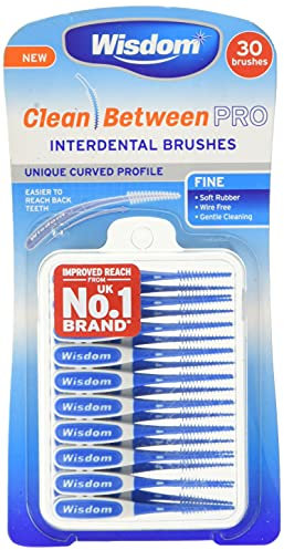 Wisdom Cepillos de dientes Clean Between Pro - Cepillos interdentales, finos, paquete de 3, 90 unidades, 100 g