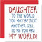 Schöne Geburtstagskarten für Tochter – Daughter You Are My World – Geburtstagskarte von Vater oder Mutter, Tochter, Geburtstagsgeschenke, 145 mm x 145 mm für Sohn, Grußkarten für Mädchen
