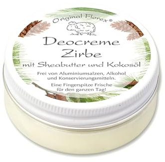 Florex Deocreme Zirbe 40 ml mit Sheabutter und Kokosöl - 0 Aluminiumsale 0 Alkohol 0 Konservirungsmittel
