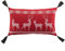 Arinosa Dekokissen Kissen Hirsch Landhaus Rot Stickdruck Pompons 30x50 cm gefüllt