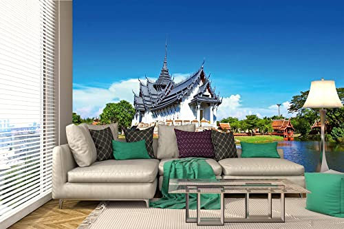 Vlies Fototapete THAILÄNDISCHER TEMPEL 375 x 250 cm (inkl. Kleister) - Vlies Tapete, Wandtapete, Wandbilder - Tapete für Wohnzimmer Schlafzimmer, Büro, Küche - Montagefertig