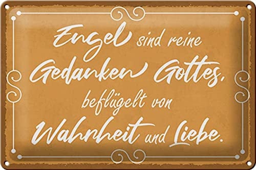 Femer Blechschild Spruch 30x20cm Engel sind Gedanken Gottes