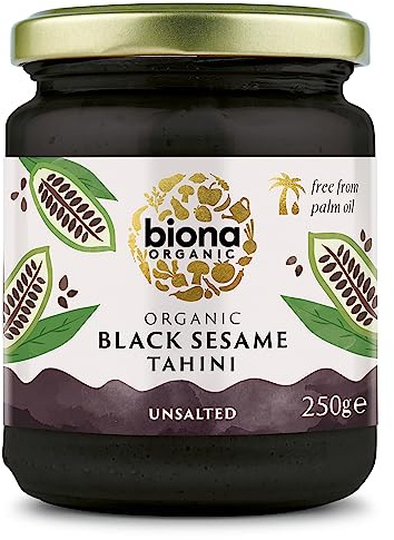 Biona Organic Black Tahini 6 Pack | 100% Organic Black Sesame Seeds, Rich & Earthy, No Palm Oil or Added Sugar, Gluten-Free, Vegan
