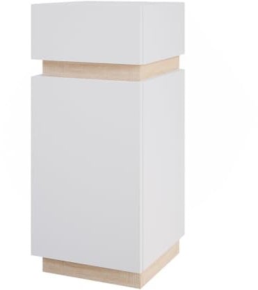 Vicco Midischrank Gloria, Weiß/Sonoma, 33 x 75.5 cm mit Tür und Schublade