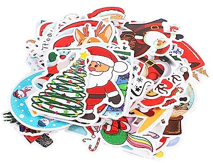 DECHOUS 100 Piezas Pegatinas Navideñas Adolescente Pegatinas Etiqueta De Dibujos Animados De Navidad Álbum De Recortes De Navidad Pegatinas Tazas Pegatinas Pintada De Polivinilo