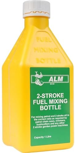 AMK® ALM Two Stroke Fuel Mixing Bottle 1 Litre Capacity for Chainsaw Moped Mower Oil Petrol Strimmers Universal
