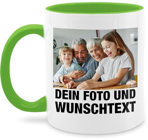 Tasse Tassen 325ml - Mit Foto I Eigenem Bild I Text I Name I Wunschtext - 325 ml - Hellgrün - mug with photo fototasse selbst drucken fotos glühweintassen personalisierte teetasse bildtasse