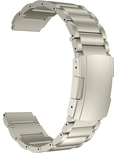 MaKTech Titanband,20mm Leichtes Metallglieder Armband,für Samsungg Galaxy Watch 7 FE 6 5 4,40/42/43/44/45/46/47mm,Huawei GT 3 42mm (Titan)