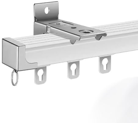 Vorhangschiene Robuste Vorhangschienen zur Wandmontage – 2 4 6 8 10 m lang – Vorhangschiene für Raumteiler im Krankenhaus mit Rollen und Haken, Aluminium-Gardinenstange für Etagenbetten/Dachbodenberei