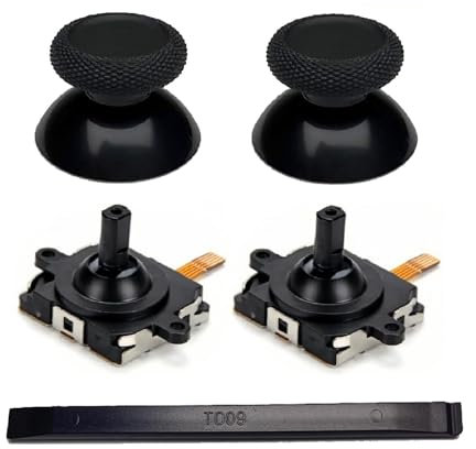 VicRole Replacement Joysticks + Thumbsticks Buttons for Meta Quest 3 Controller, Analog Stick Thumbstick for Oculus Quest 2, Quest Pro Left Right Controller - Black