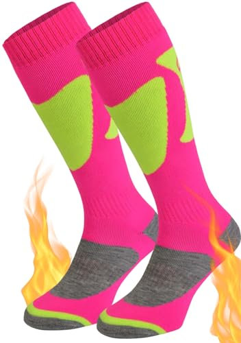 TODO Warmen Skisocken Damen 39-42 und Skisocken Damen 35-38, Skisocken Rosa, Snowboard-Socken Damen (WinterC_39_Npink)