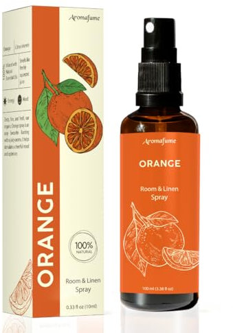 Orange Room, Linen & Pillow Spray by Aromafume | 100ml/3.38 fl oz | with Pure Orange Essential Oil | Aromatherapy Spray for Relaxation, Sleep & Stress Relief | Mist for Bedding, Fabrics