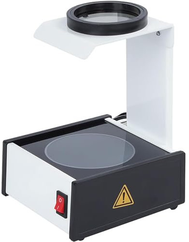 McbeAn Linsen-Stresstester, Brillenpolarisations-Stressmessgerät Mit LED-Licht, Einstellbarer Helligkeit Und Kann Echtheitskristalle Erkennen, Für Optische Linsen, Polarisatoren, Brillen