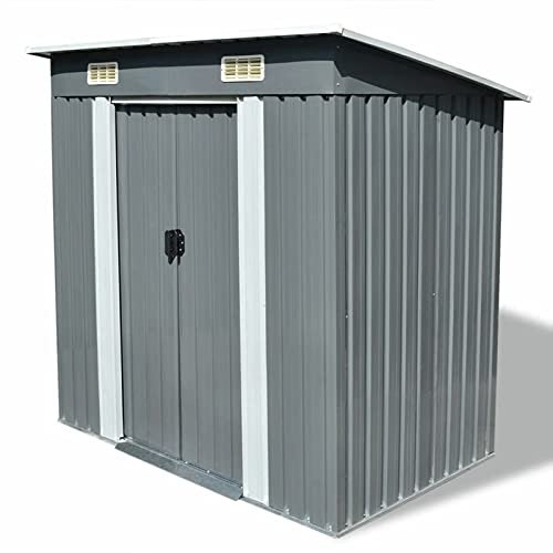 Chaduof Gartenschuppen, Gerätehaus, Gartenhütte, Fahrradgarage, Gartenschuppen, Gartenhã¤User & Aufbewahrung, Grau Metall