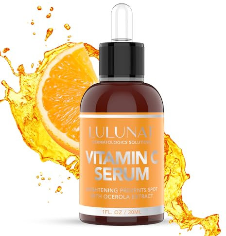 Serum Facial de Vitamina C Puro con Extracto de Acerola. Reafirmante, Antimanchas y Antiarrugas. Acido L-ascórbico. Para el Hombre como La Mujer. Hidratante Facial. Válido para Skin Care diario.