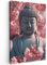 MuchoWow© Bilder 60x90 cm Wohnzimmer Deko Modern Wandbild Kunstdruck auf Leinwand Bild Schlafzimmer über Bett Room Decor Geschenke Buddha - Statue - Sakura - Kirschblüte
