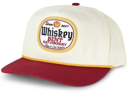 WHISKEY BENT HAT CO. Old English Vintage Style Patch Adjustable Snapback Hat Black Label