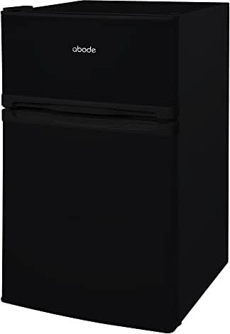 Abode Under Counter Fridge Freezer Energy Efficient 85 Litre Capacity Black, Slimline 2 Door, Freestanding, LED Light, Adjustable Thermostat, 4 Star Freezer Rating, Removable Shelves A85UCFF482E1B