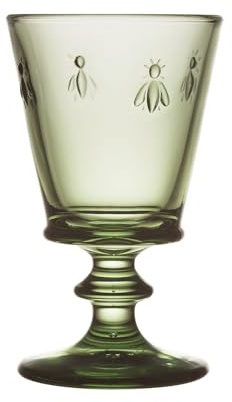 La Rochère-Lot de 6 verres à vin vert olive-ABEILLE-Origine France Garantie