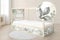 Unik Nordic Aufkleber für IKEA KURA Hochbett, Eukalyptus Aquarell 5-Sticker-Set Oben, Bettaufkleber, Sticker für Kinderbett, Möbelfolie fürs Kinderzimmer, Bettfolie für Kinder