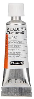 Schmincke – AKADEMIE® Aquarell, feine Künstler-Aquarellfarben, 16951001 Neonorange, fluoreszierende Neonfarben