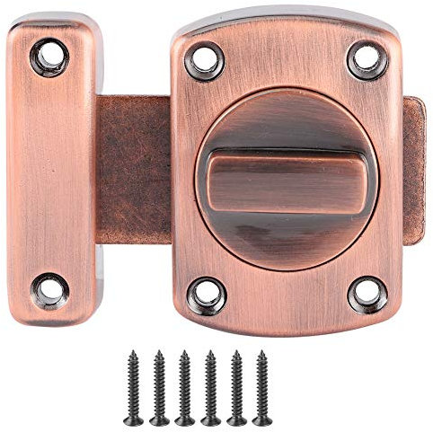 Schlossriegel Riegelschnalle, Zinklegierung Sicherheits Schiebetür Drehriegelschloss für Badezimmer, Schrank, Küche, Schrank (Rote Antik)