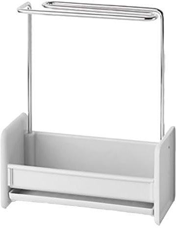 Sunicon Support à Ventouse pour évier de Cuisine de Luxe, Organiseur d'évier argenté, Porte-éponge, Distributeur de Porte-Savon, Porte-Brosse, Accessoires de Cuisine pour la