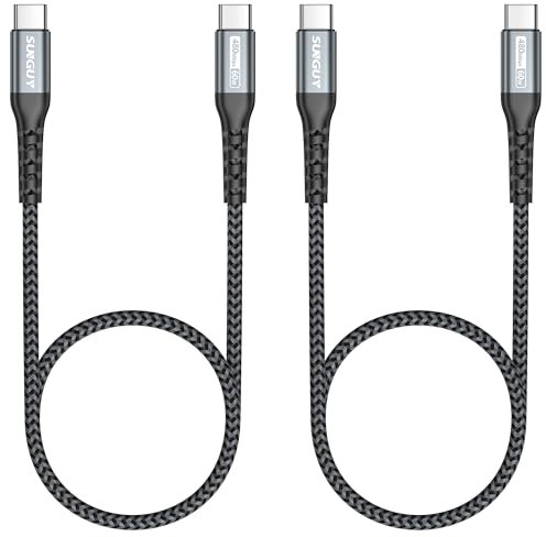 SUNGUY USB C auf USB C Kabel, 10Pack 0.5M PD60W Typ C Ladekabe für iPhone 15 Pro/Pro Max, MacBook Pro, iPad Pro 2020, MacBook Air, Galaxy S24 S23, Huawei P30