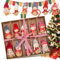 XUNIVERS 10er Set Weihnachtswichtel aus Holz,Tannenzapfen Weihnachtsbaum Anhänger,Christbaumschmuck,Handgemacht Weihnachtsbaum Weihnachten Schmuck Deko Niedlich Weihnachtspuppe in Geschenkbox