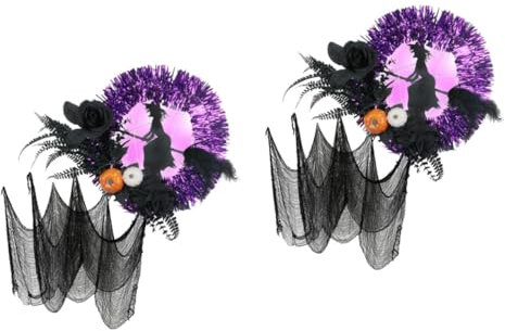Cabilock 2 Sets Halloween Dekoration Spukhaus Anhänger Halloween Türdekoration Halloween Kranz Halloween Trickstreich Haustür Kranz Halloween Themen Kranz Halloween Wandkranz Aus