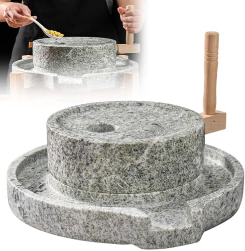 HNBYLMM Hand Grain Mill Stone Grinder, Wet Dry Cereal Bluestone Mill for Kitchen, Food Wheat Berry Rice Mill, Hand-cranked Grain Mill Stone Grinder, Bean Seed Spice Herb Powder Pulverizer