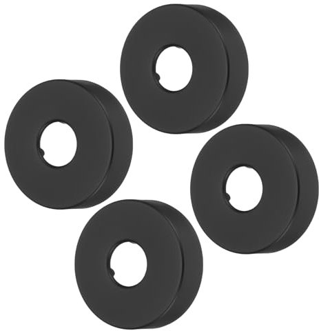 sourcing map 4pcs Shower Arm Flange 60mm/2.4 OD Escutcheon Plate Stainless Steel Round Plumbing Cover Plates for 21mm/0.8 Dia Water Pipe Faucet Decoration Accessories, Black