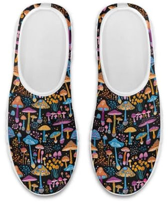 Jeiento Mocasines sin cordones para mujer, zapatos planos antideslizantes para caminar, zapatos casuales, Color Champiñones, 34 EU