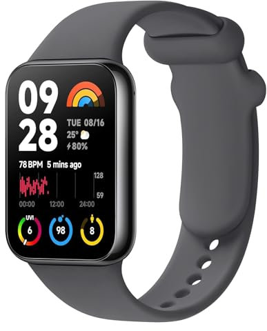 Wanme Correa para Xiaomi Mi Band 8 Pro/Redmi Watch 4, Correas de Silicona Original Clásica, Pulseras de Repuesto Deportes Impermeables para Xiaomi Redmi Watch 4 / Mi Band 8 Pro, Gris Oscuro