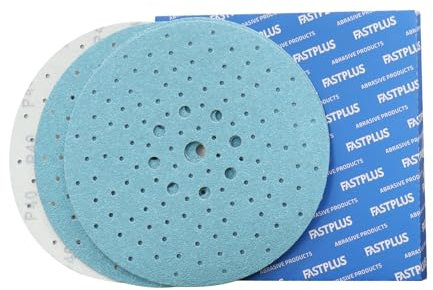 225mm Sanding Discs Porous 600 Grit Hook and Loop Sanding Disc 10 Pieces Blue Ceramic Sanding Discs Dust-Free Random Orbital Sandpaper for Drywall Sander