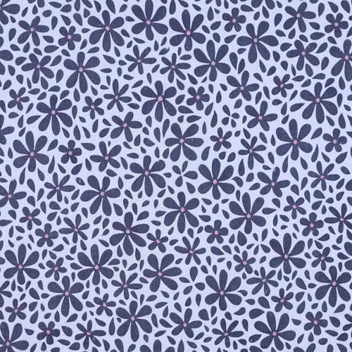 MAGAM-Stoffe Paul Musselin Mulltuch Kinder Baumwollstoff Oeko-Tex Meterware 50cm (Cozy Flower jeans)