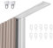 Binario per Tenda A Doppia Fila Silenzioso, Ultra-Sottile Binario Tenda Soffitto Alluminio Scorrevole Bastone Tenda Spessore 6mm con Carrucola E Gancio(Champagne,100cm(39.6in))