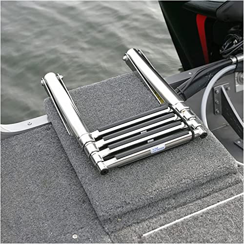Escalera telescópica de 4 escalones para Barco, Plataforma de baño, escaleras Extensibles para Yates y Piscinas.