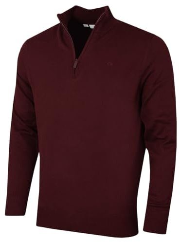 Calvin Klein Mens Campus 1/2 Zip Sweater - Port - XXL