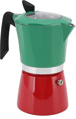 Haofy Herd-Kaffeemaschine, 6 Tassen, Aluminium-Moka-Kanne mit Transparentem Deckel für Reisen, Camping, Wohnmobilleben, Tragbare Kaffeezubereitung auf Gas-, Elektro-, Induktionsherd (Nr. 6 Topf 300ML)