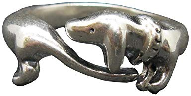 Sterling Silber Ring Hund Dackel Echte Solide Punziert 925 Handgefertigt