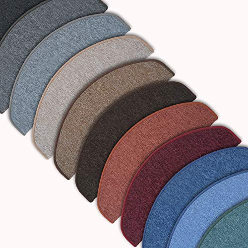 casa pura Stair Carpet Pads - Stair Treads | Adhesive Pads for Home & Office | Polypropylene Stair Mats | London | 15 Piece Set - Rectangular (65 x 25 cm) - Light Grey