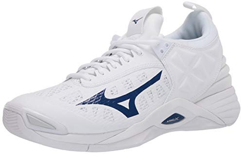 Mizuno Damen Wave Momentum Womens Volleyball-Schuh, White-Navy (0051), 45 EU