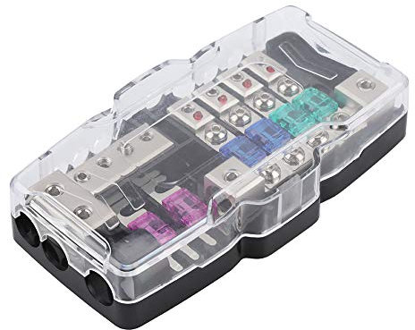 Holder & 100Amp Fuses, Car Audio Stereo ANL Blade Holder Distribution Blocks 0/4GA 4 Way Box Block 30A 60A