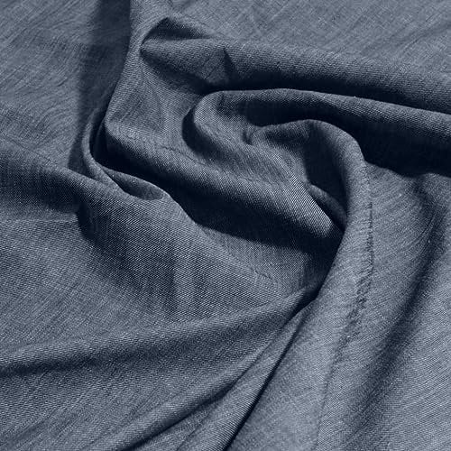 TOLKO Baumwollstoffe Sommer Jeans Stoff | weich Robust | Bekleidungsstoff für Hose Jacke Rock und Polsterstoff für Sofa Stuhl Bank | Meterware 150cm breit (Denim Blau)